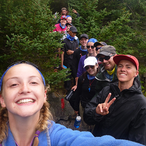YEF group hiking selfie