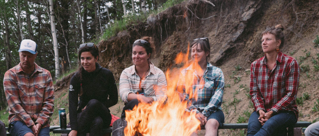Group of people around a fire