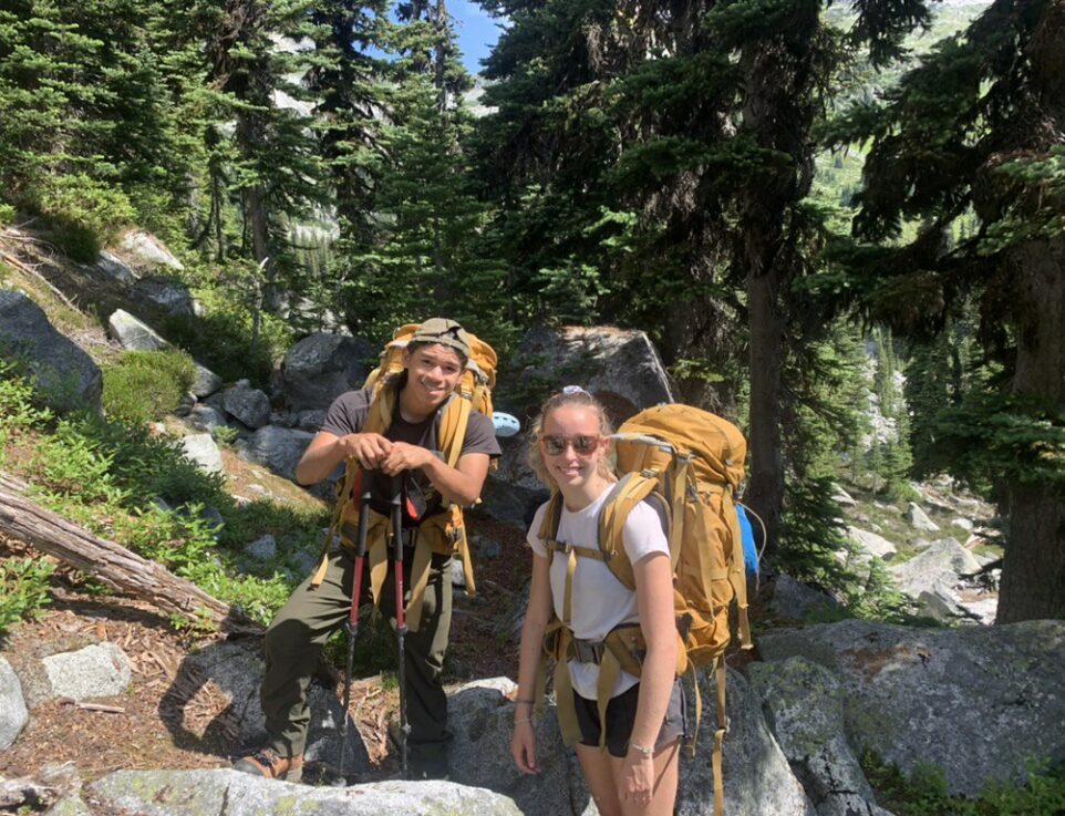 teens smiling in hiking gear